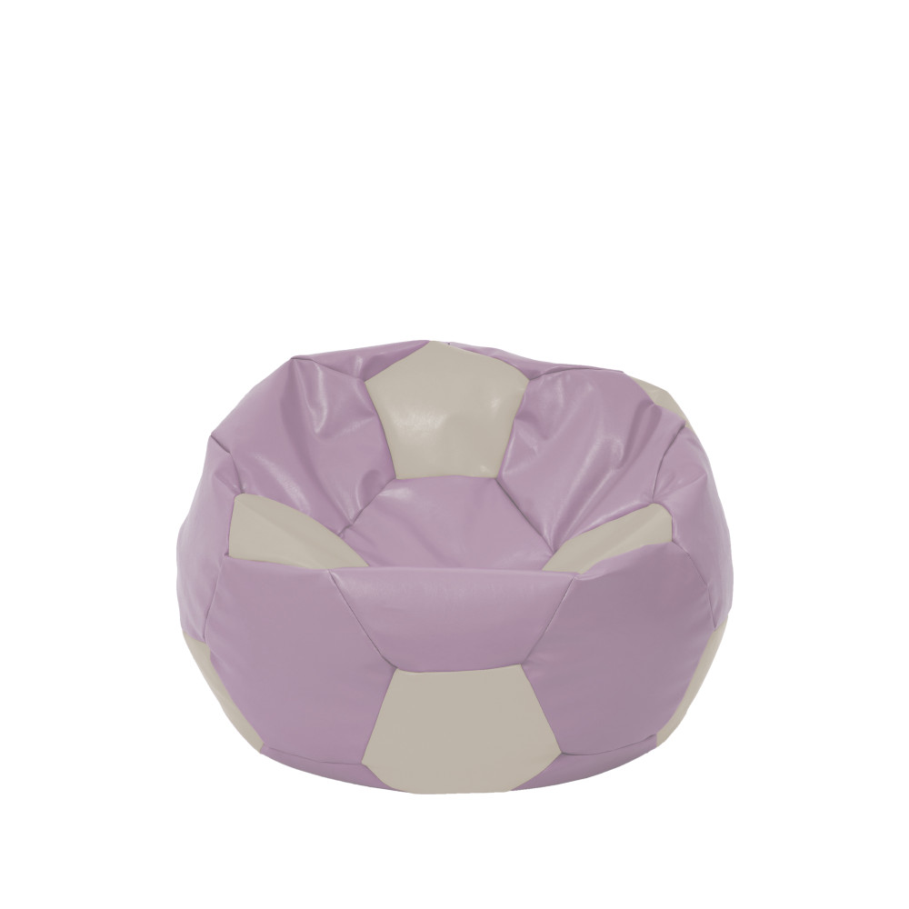 Fotoliu puf Baby Ball - imitatie piele - mov/crem Fotoliu puf Baby Ball - imitatie piele - mov/crem