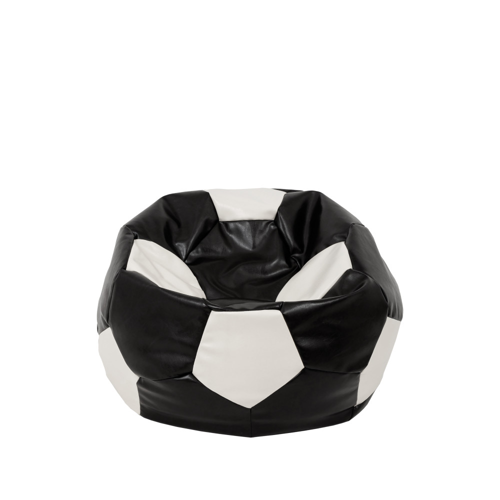 Fotoliu puf Baby Ball - imitatie piele - negru/alb Fotoliu puf Baby Ball - imitatie piele - negru/alb