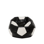 Fotoliu puf Baby Ball - imitatie piele - negru/alb