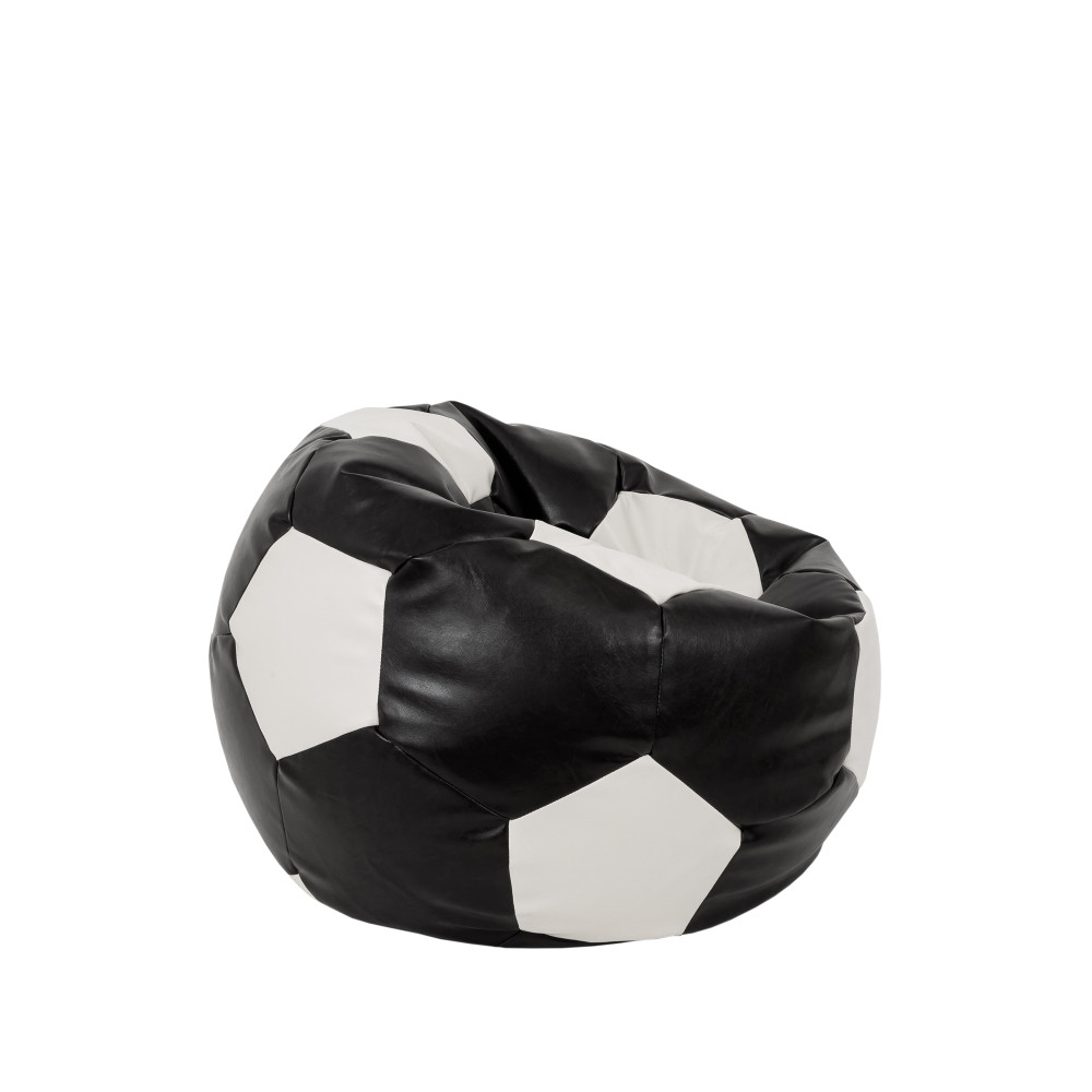 Fotoliu puf Baby Ball - imitatie piele - negru/alb Fotoliu puf Baby Ball - imitatie piele - negru/alb
