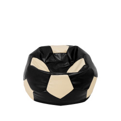 Fotoliu puf Baby Ball - imitatie piele - negru/crem Fotoliu puf Baby Ball - imitatie piele - negru/crem