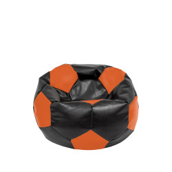 Fotoliu puf Baby Ball - imitatie piele - negru/portocaliu Fotoliu puf Baby Ball - imitatie piele - negru/portocaliu