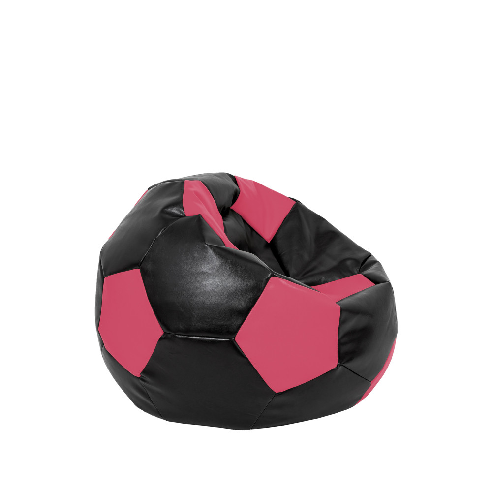 Fotoliu puf Baby Ball - imitatie piele - negru/roz Fotoliu puf Baby Ball - imitatie piele - negru/roz
