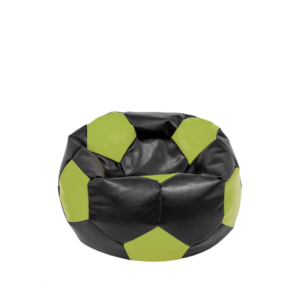Fotoliu puf Baby Ball - imitatie piele - negru/verde Fotoliu puf Baby Ball - imitatie piele - negru/verde