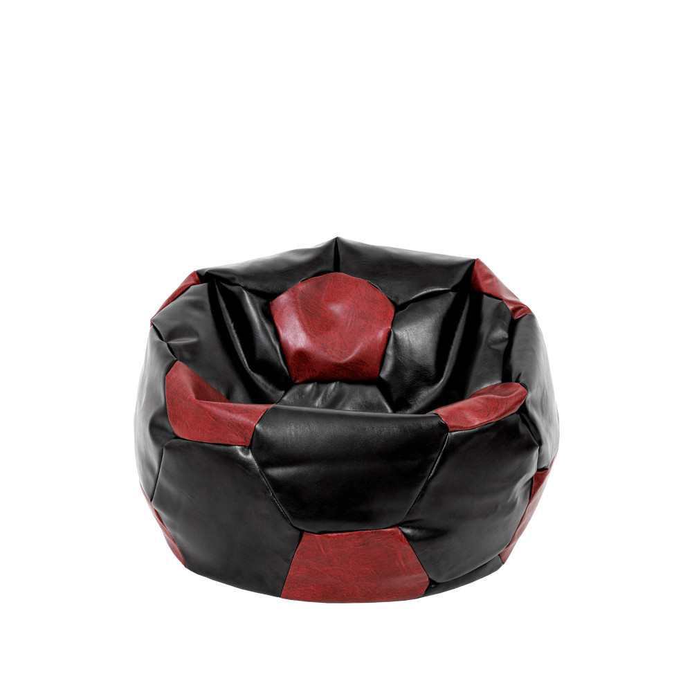 Fotoliu puf Baby Ball - imitatie piele - negru/bordo Fotoliu puf Baby Ball - imitatie piele - negru/bordo