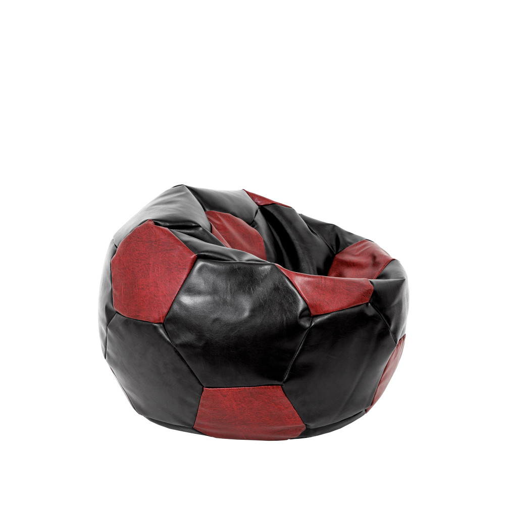 Fotoliu puf Baby Ball - imitatie piele - negru/bordo Fotoliu puf Baby Ball - imitatie piele - negru/bordo
