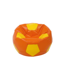 Fotoliu puf Baby Ball - imitatie piele - portocaliu/galben Fotoliu puf Baby Ball - imitatie piele - portocaliu/galben