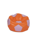Fotoliu puf Baby Ball - imitatie piele - portocaliu/mov