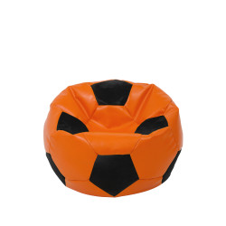 Fotoliu puf Baby Ball - imitatie piele - portocaliu/negru Fotoliu puf Baby Ball - imitatie piele - portocaliu/negru