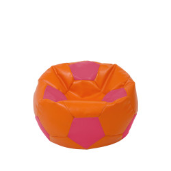 Fotoliu puf Baby Ball - imitatie piele - portocaliu/roz Fotoliu puf Baby Ball - imitatie piele - portocaliu/roz