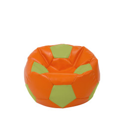 Fotoliu puf Baby Ball - imitatie piele - portocaliu/verde Fotoliu puf Baby Ball - imitatie piele - portocaliu/verde