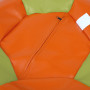 Fotoliu puf Baby Ball - imitatie piele - portocaliu/verde Fotoliu puf Baby Ball - imitatie piele - portocaliu/verde