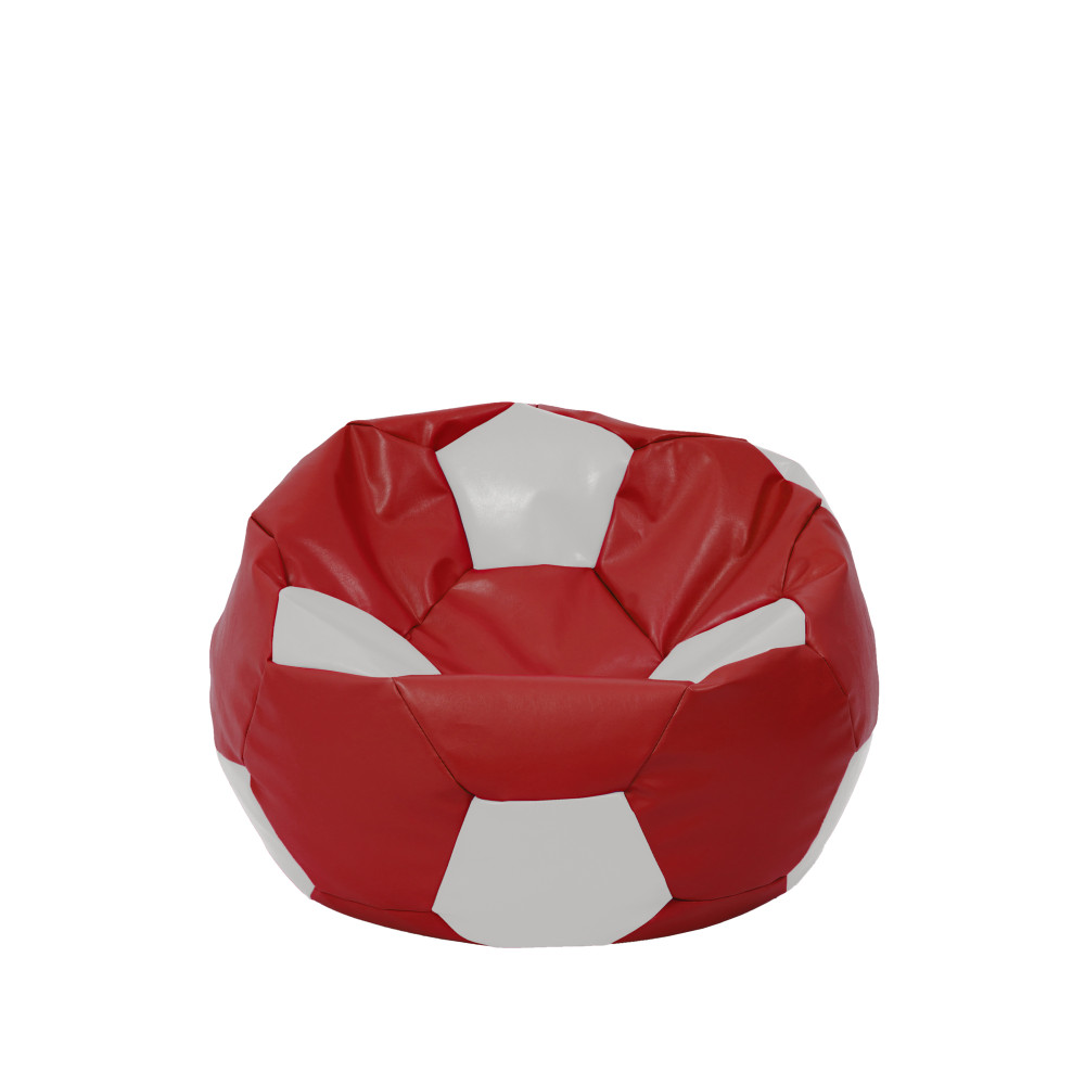 Fotoliu puf Baby Ball - imitatie piele - rosu/alb Fotoliu puf Baby Ball - imitatie piele - rosu/alb