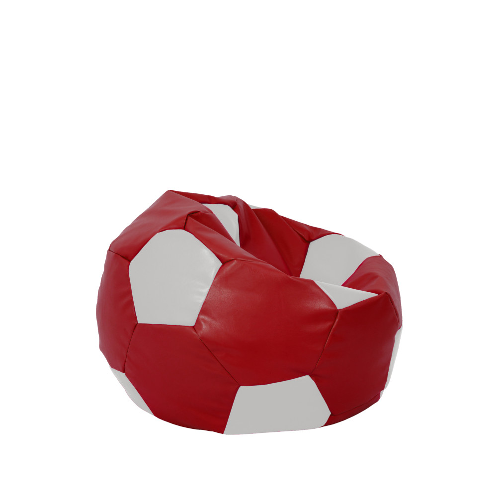 Fotoliu puf Baby Ball - imitatie piele - rosu/alb Fotoliu puf Baby Ball - imitatie piele - rosu/alb