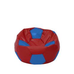 Fotoliu puf Baby Ball - imitatie piele - rosu/albastru Fotoliu puf Baby Ball - imitatie piele - rosu/albastru