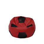 Fotoliu puf Baby Ball - imitatie piele - rosu/negru