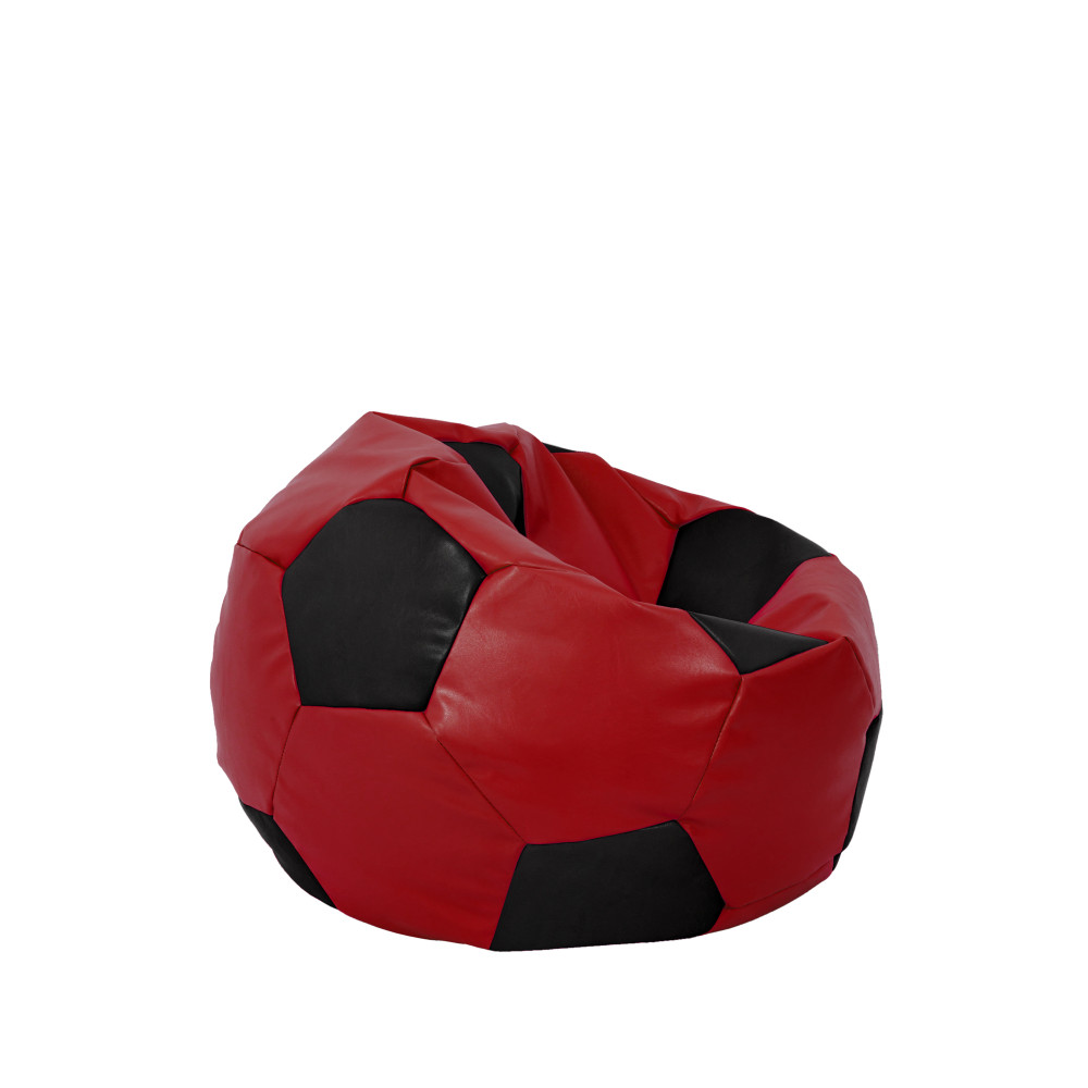 Fotoliu puf Baby Ball - imitatie piele - rosu/negru Fotoliu puf Baby Ball - imitatie piele - rosu/negru