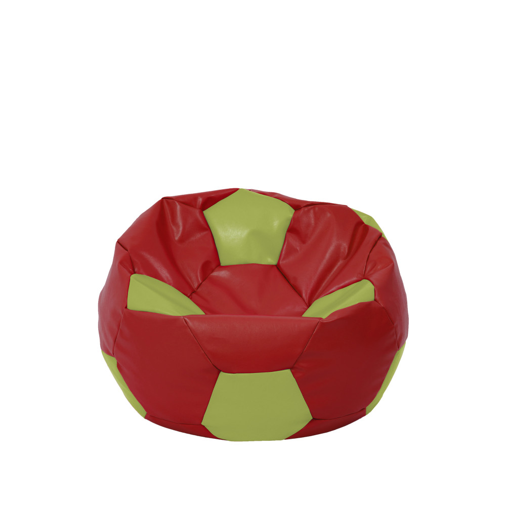 Fotoliu puf Baby Ball - imitatie piele - rosu/verde Fotoliu puf Baby Ball - imitatie piele - rosu/verde