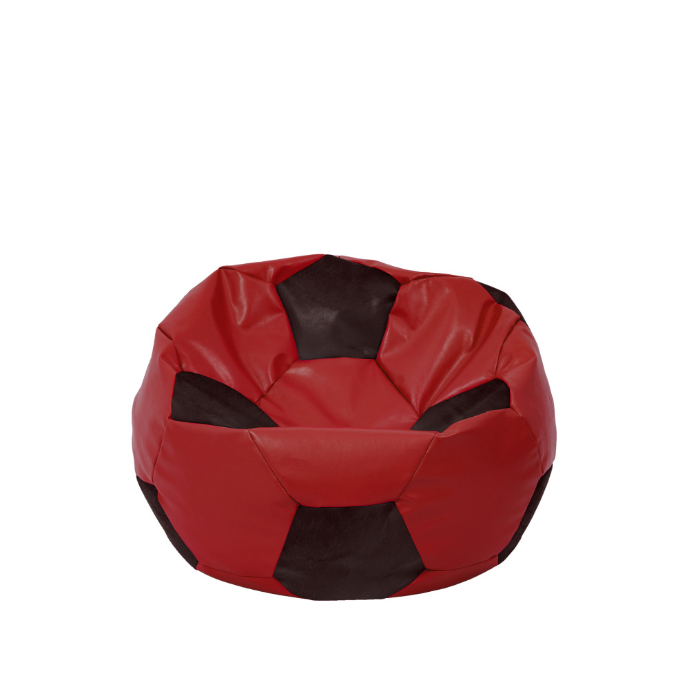 Fotoliu puf Baby Ball - imitatie piele - rosu/wenge Fotoliu puf Baby Ball - imitatie piele - rosu/wenge