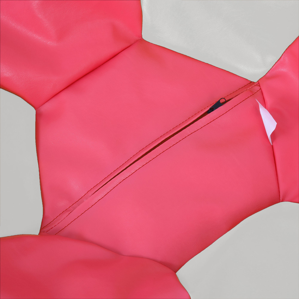 Fotoliu puf Baby Ball - imitatie piele - roz/alb Fotoliu puf Baby Ball - imitatie piele - roz/alb