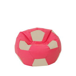 Fotoliu puf Baby Ball - imitatie piele - roz/crem Fotoliu puf Baby Ball - imitatie piele - roz/crem