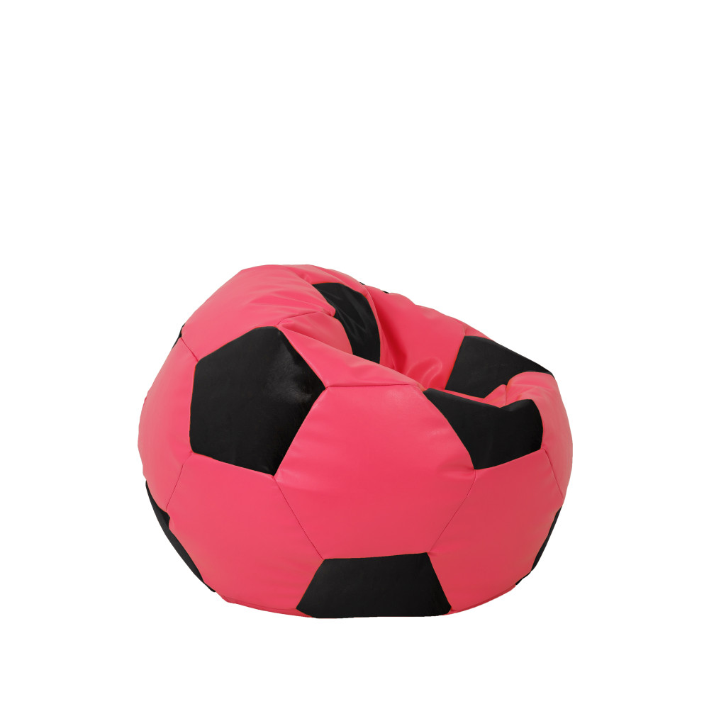 Fotoliu puf Baby Ball - imitatie piele - roz/negru Fotoliu puf Baby Ball - imitatie piele - roz/negru
