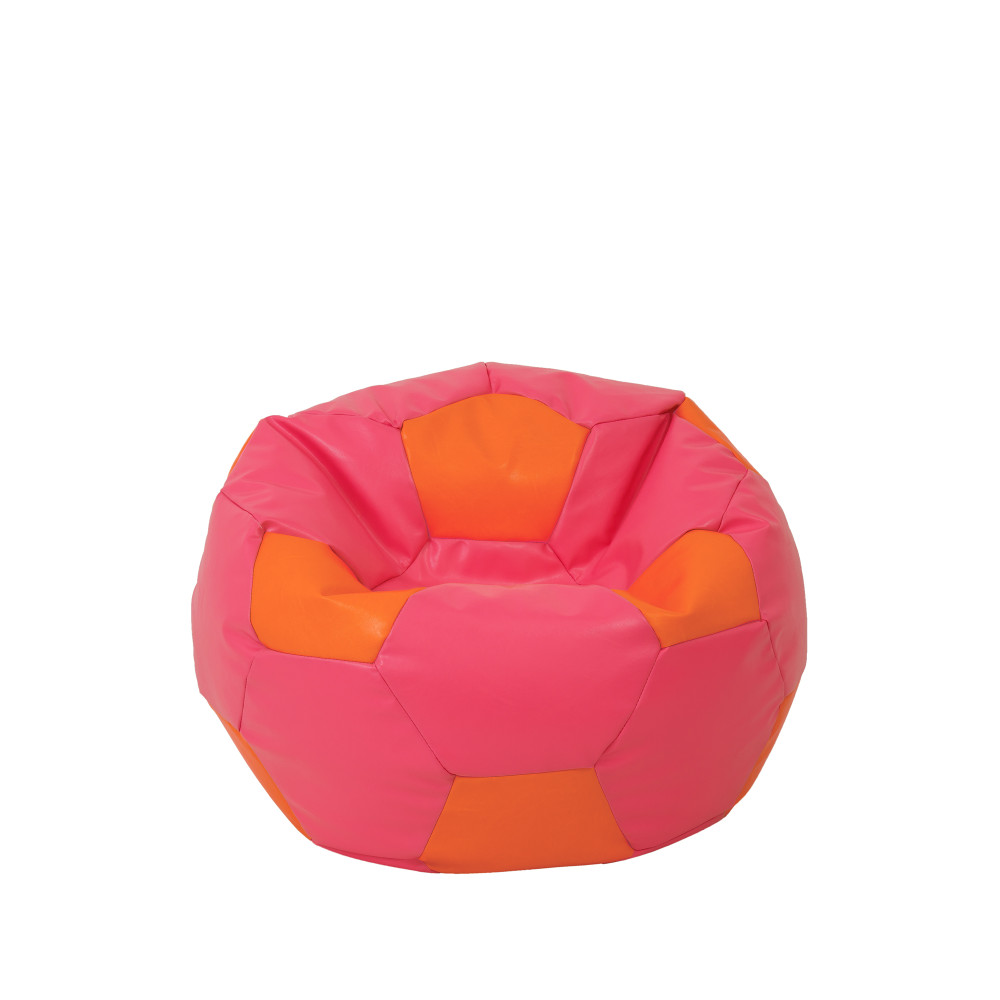 Fotoliu puf Baby Ball - imitatie piele - roz/portocaliu Fotoliu puf Baby Ball - imitatie piele - roz/portocaliu
