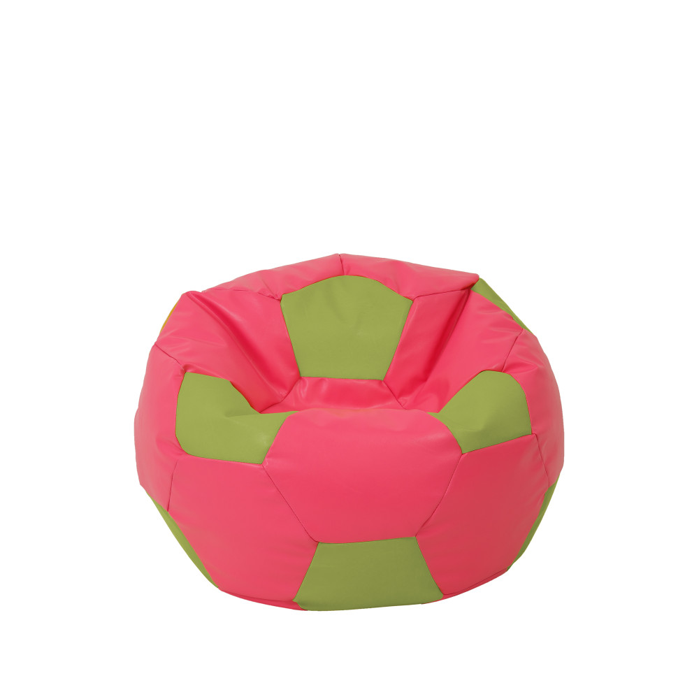 Fotoliu puf Baby Ball - imitatie piele - roz/verde Fotoliu puf Baby Ball - imitatie piele - roz/verde