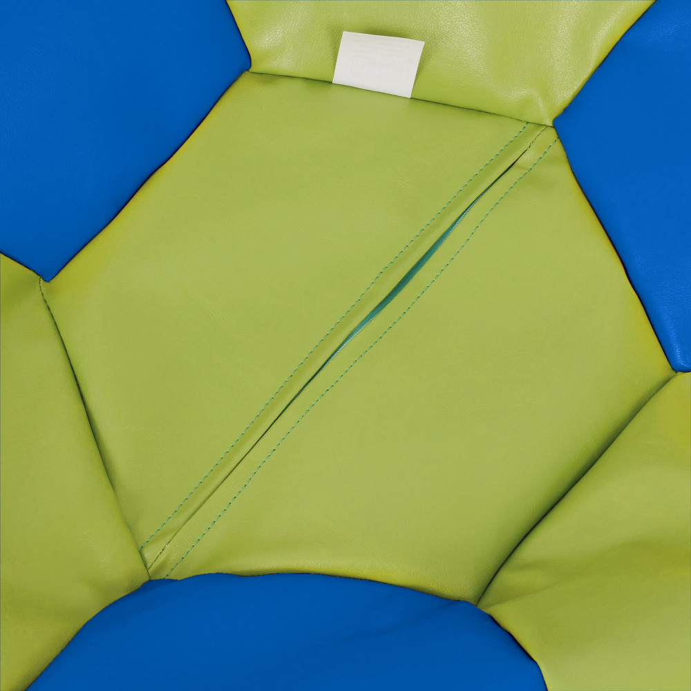 Fotoliu puf Baby Ball - imitatie piele - verde/albastru Fotoliu puf Baby Ball - imitatie piele - verde/albastru