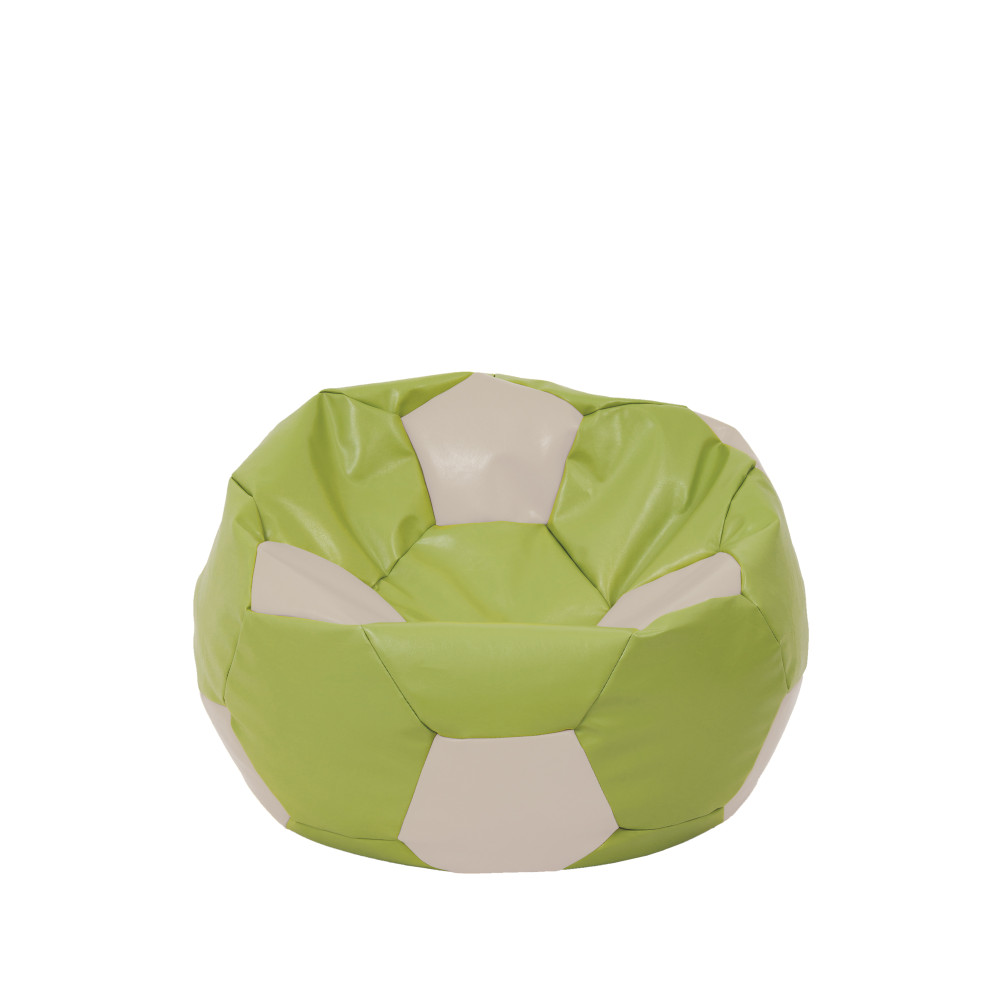 Fotoliu puf Baby Ball - imitatie piele - verde/crem Fotoliu puf Baby Ball - imitatie piele - verde/crem