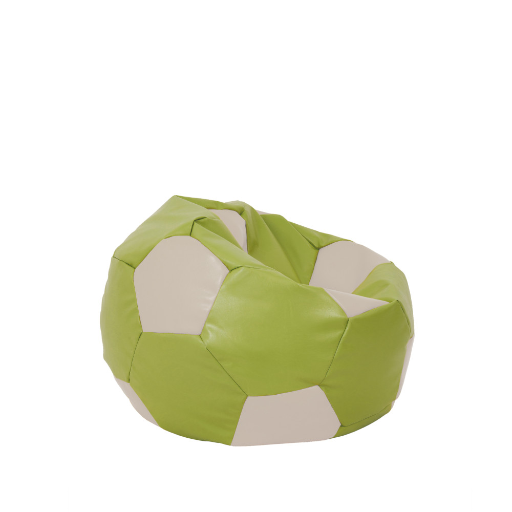 Fotoliu puf Baby Ball - imitatie piele - verde/crem Fotoliu puf Baby Ball - imitatie piele - verde/crem