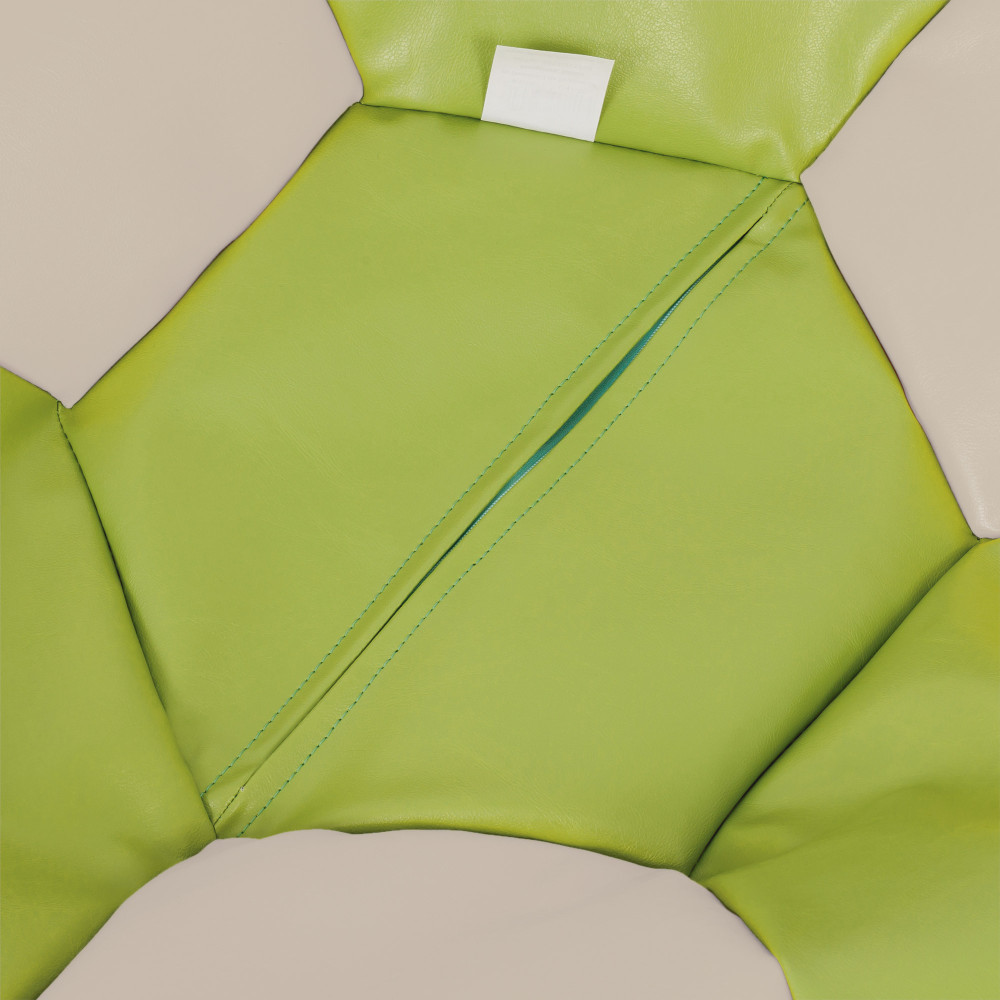 Fotoliu puf Baby Ball - imitatie piele - verde/crem Fotoliu puf Baby Ball - imitatie piele - verde/crem