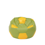 Fotoliu puf Baby Ball - imitatie piele - verde/galben