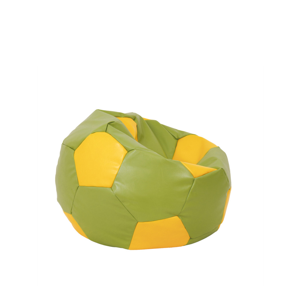 Fotoliu puf Baby Ball - imitatie piele - verde/galben Fotoliu puf Baby Ball - imitatie piele - verde/galben