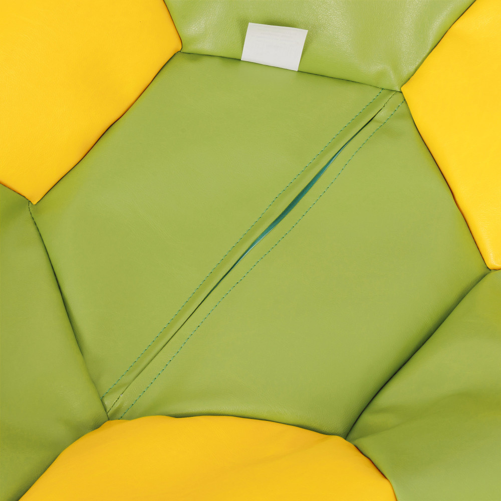Fotoliu puf Baby Ball - imitatie piele - verde/galben Fotoliu puf Baby Ball - imitatie piele - verde/galben