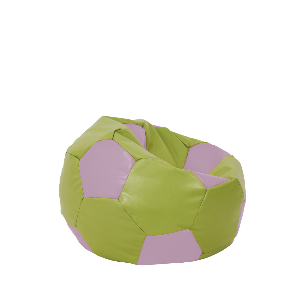 Fotoliu puf Baby Ball - imitatie piele - verde/mov Fotoliu puf Baby Ball - imitatie piele - verde/mov