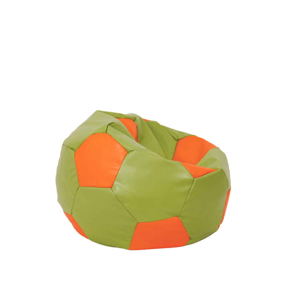 Fotoliu puf Baby Ball - imitatie piele - verde/portocaliu Fotoliu puf Baby Ball - imitatie piele - verde/portocaliu