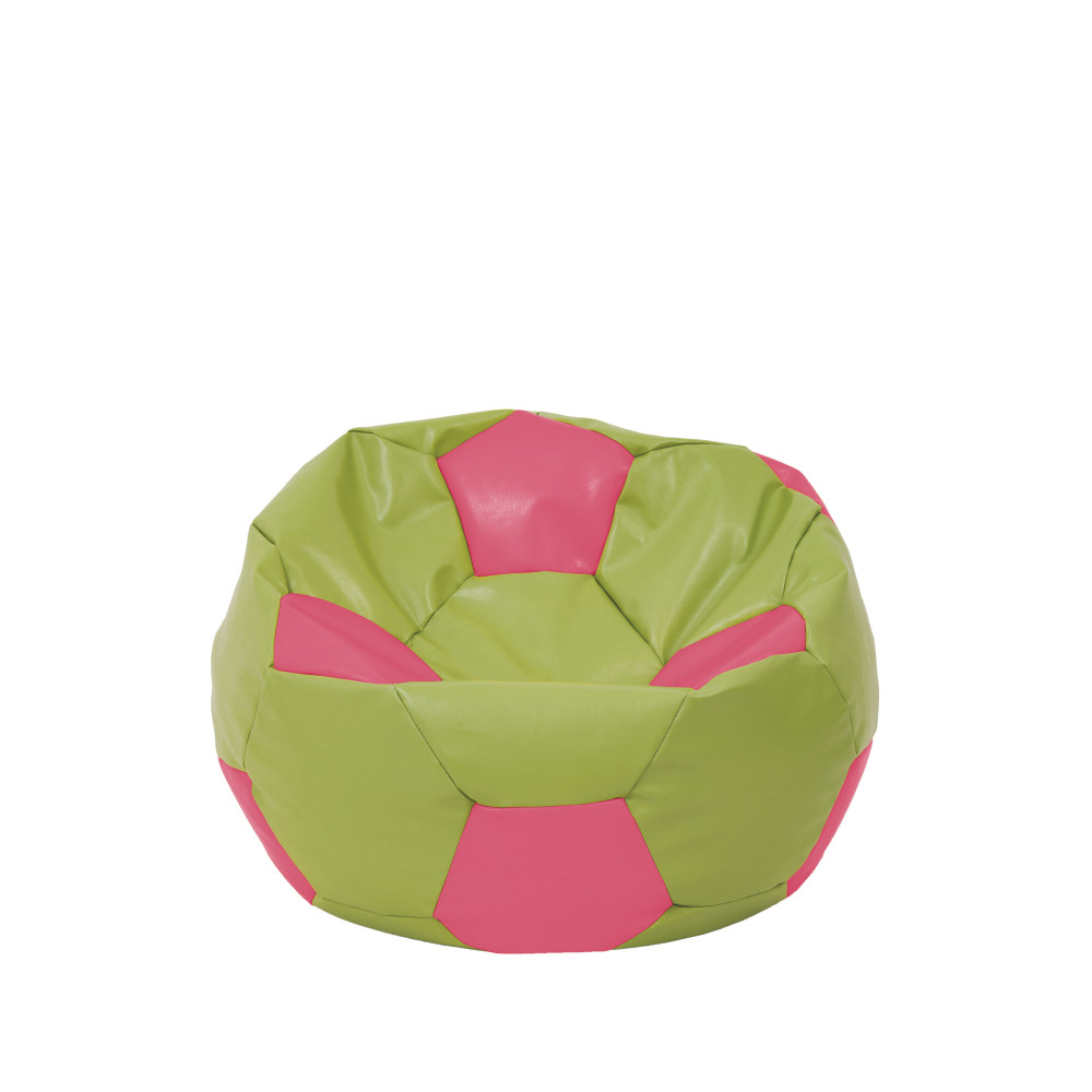 Fotoliu puf Baby Ball - imitatie piele - verde/roz Fotoliu puf Baby Ball - imitatie piele - verde/roz