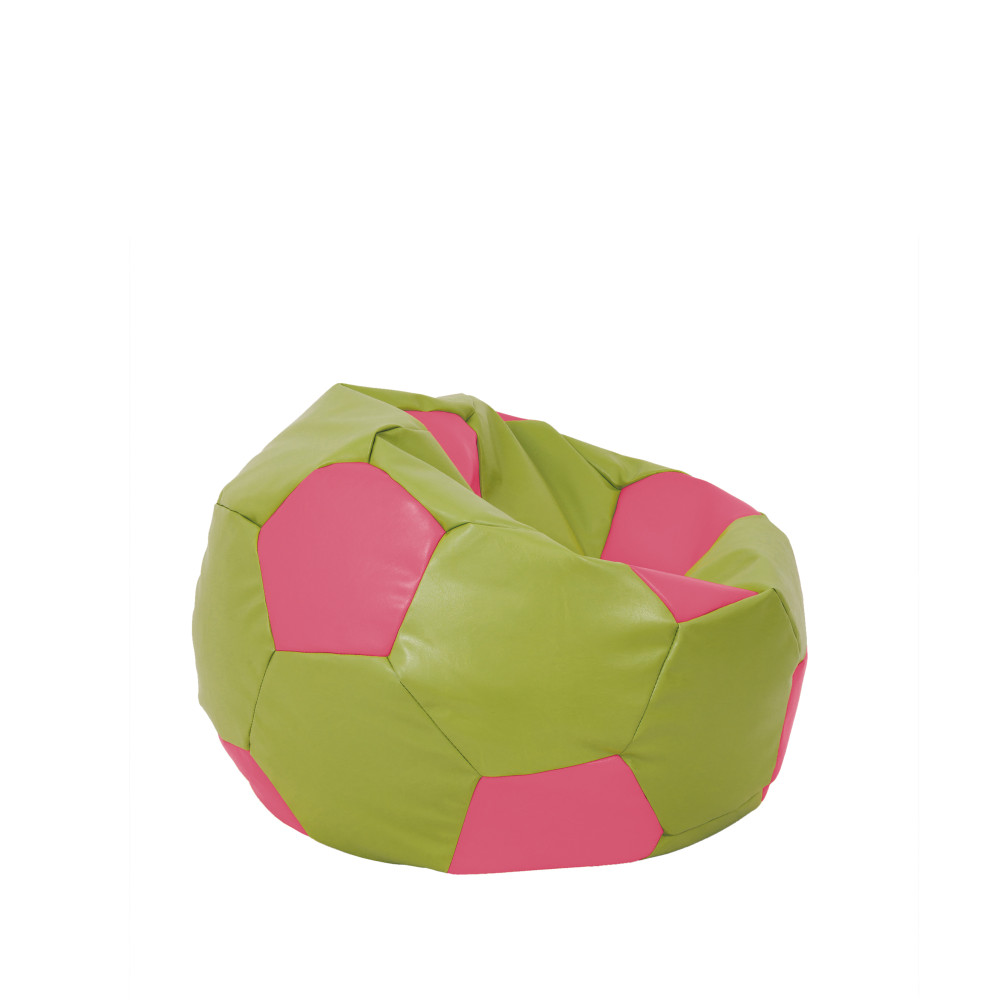 Fotoliu puf Baby Ball - imitatie piele - verde/roz Fotoliu puf Baby Ball - imitatie piele - verde/roz