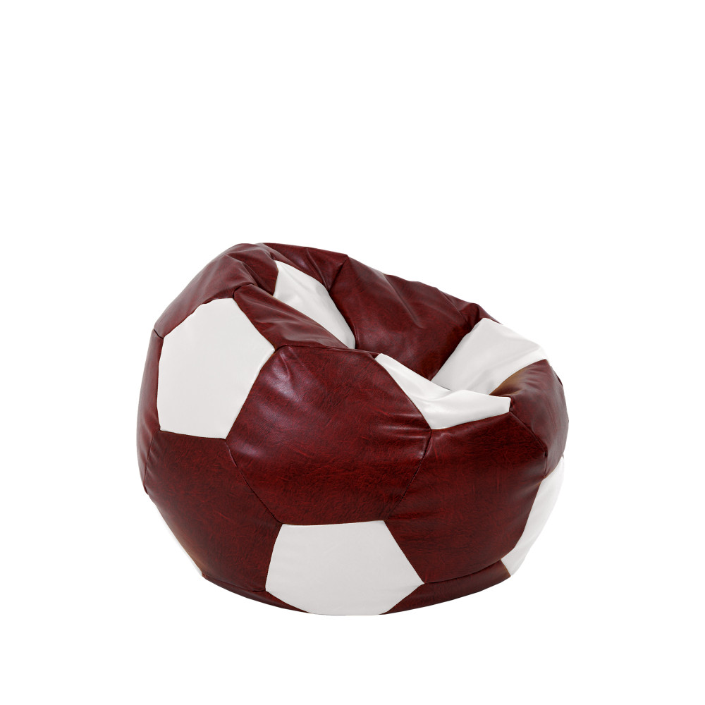 Fotoliu puf Baby Ball - imitatie piele - bordo/alb Fotoliu puf Baby Ball - imitatie piele - bordo/alb