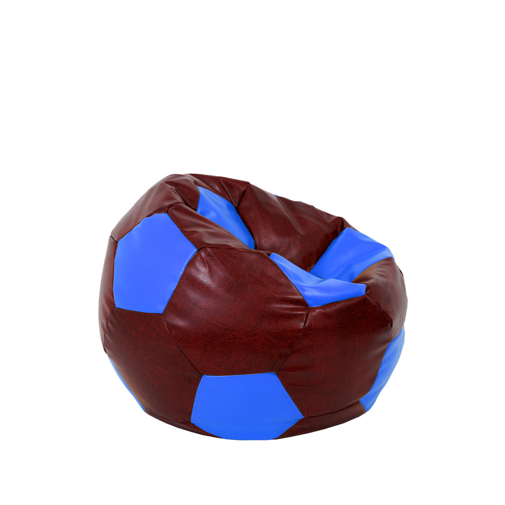 Fotoliu puf Baby Ball - imitatie piele - bordo/albastru Fotoliu puf Baby Ball - imitatie piele - bordo/albastru