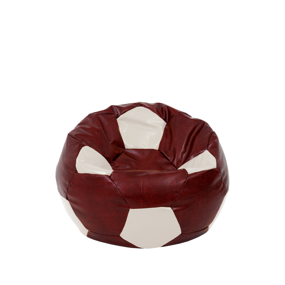 Fotoliu puf Baby Ball - imitatie piele - bordo/crem Fotoliu puf Baby Ball - imitatie piele - bordo/crem