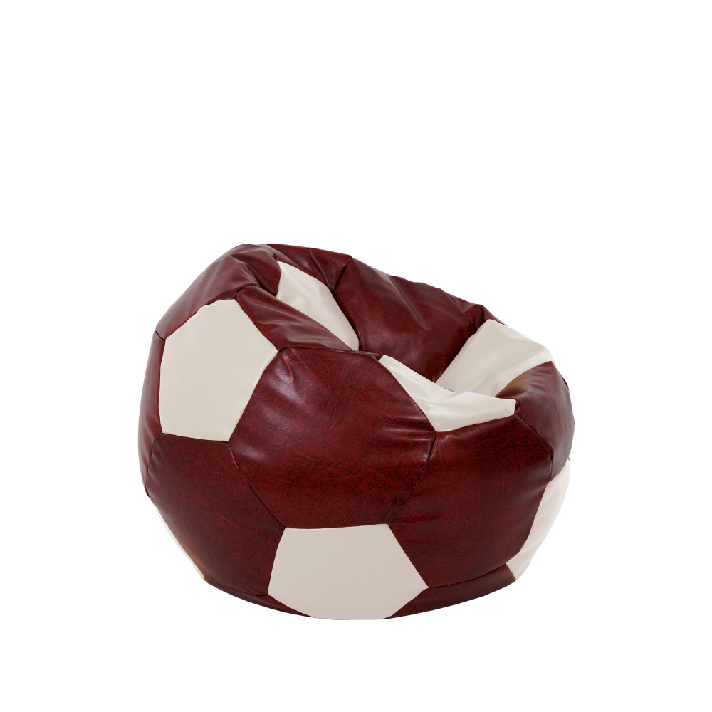 Fotoliu puf Baby Ball - imitatie piele - bordo/crem Fotoliu puf Baby Ball - imitatie piele - bordo/crem