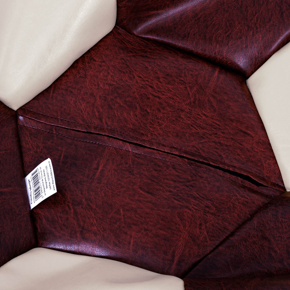 Fotoliu puf Baby Ball - imitatie piele - bordo/crem Fotoliu puf Baby Ball - imitatie piele - bordo/crem