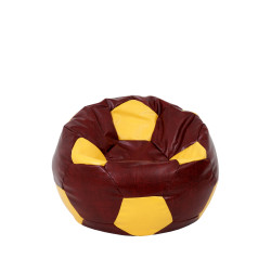 Fotoliu puf Baby Ball - imitatie piele - bordo/galben Fotoliu puf Baby Ball - imitatie piele - bordo/galben