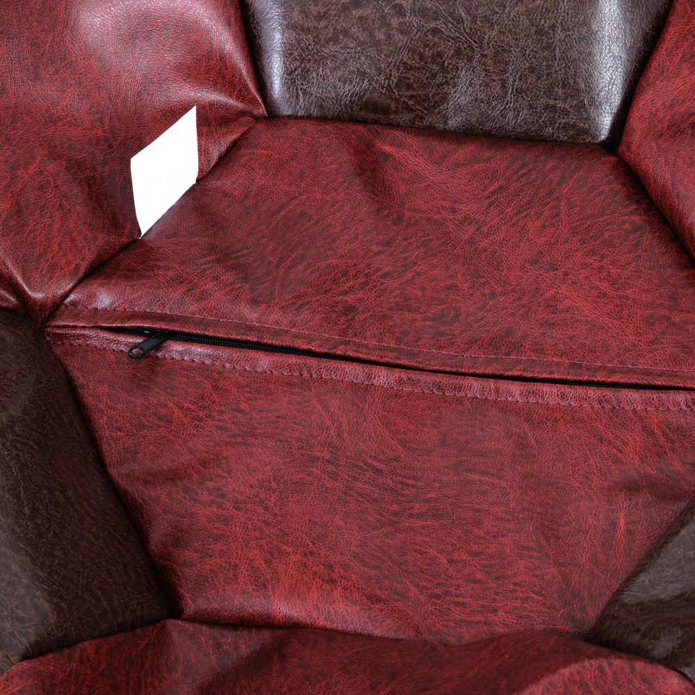 Fotoliu puf Baby Ball - imitatie piele - bordo/maro