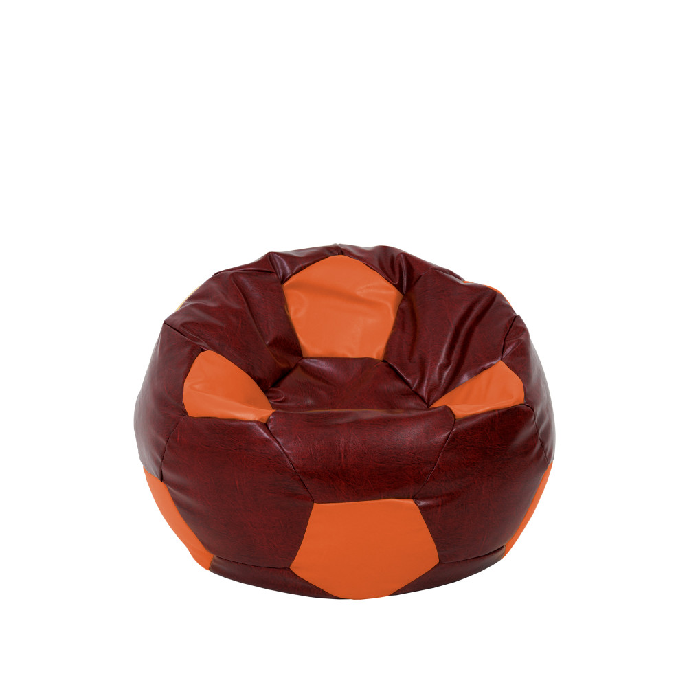 Fotoliu puf Baby Ball - imitatie piele - bordo/portocaliu Fotoliu puf Baby Ball - imitatie piele - bordo/portocaliu