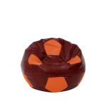 Fotoliu puf Baby Ball - imitatie piele - bordo/portocaliu
