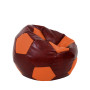 Fotoliu puf Baby Ball - imitatie piele - bordo/portocaliu Fotoliu puf Baby Ball - imitatie piele - bordo/portocaliu