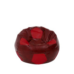 Fotoliu puf Baby Ball - imitatie piele - bordo/rosu